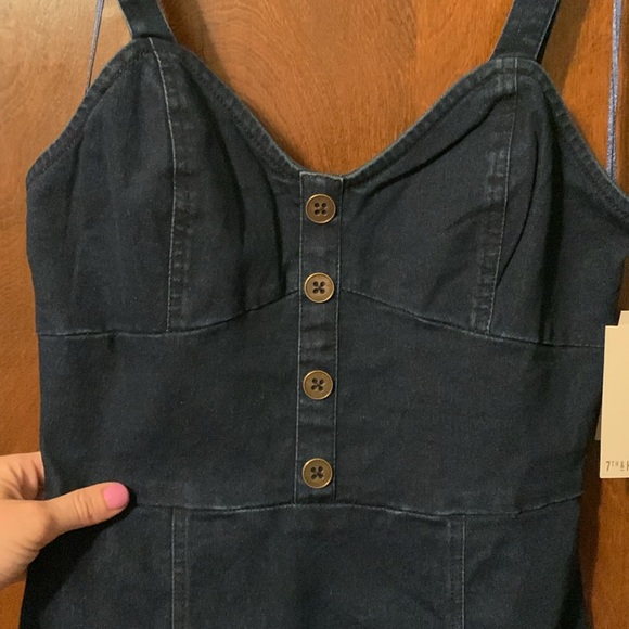 Brand new 7th & Hudson dark denim mini dress with zipper back 😍😍😍 - Picture 6 of 10